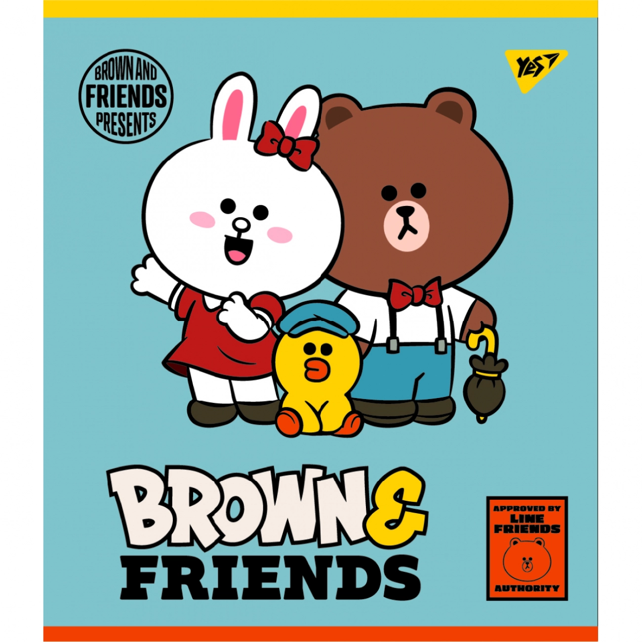 Зошит учнівський 12 аркушів клітинка Yes Преміум Line Friends 766795