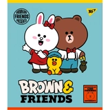 Зошит учнівський 12 аркушів клітинка Yes Преміум Line Friends 766795
