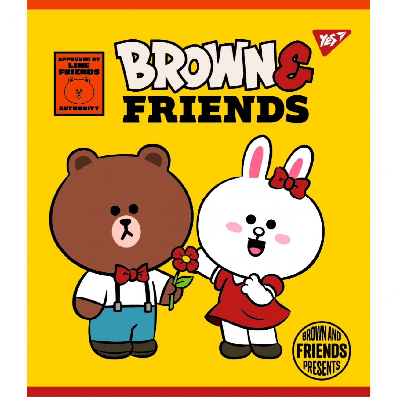 Зошит учнівський 12 аркушів клітинка Yes Преміум Line Friends 766795