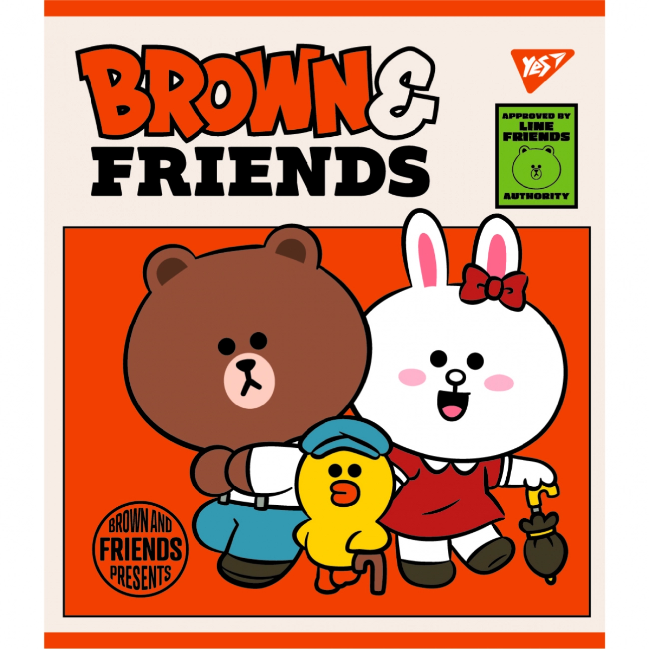 Зошит учнівський 12 аркушів клітинка Yes Преміум Line Friends 766795