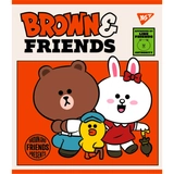Зошит учнівський 12 аркушів клітинка Yes Преміум Line Friends 766795