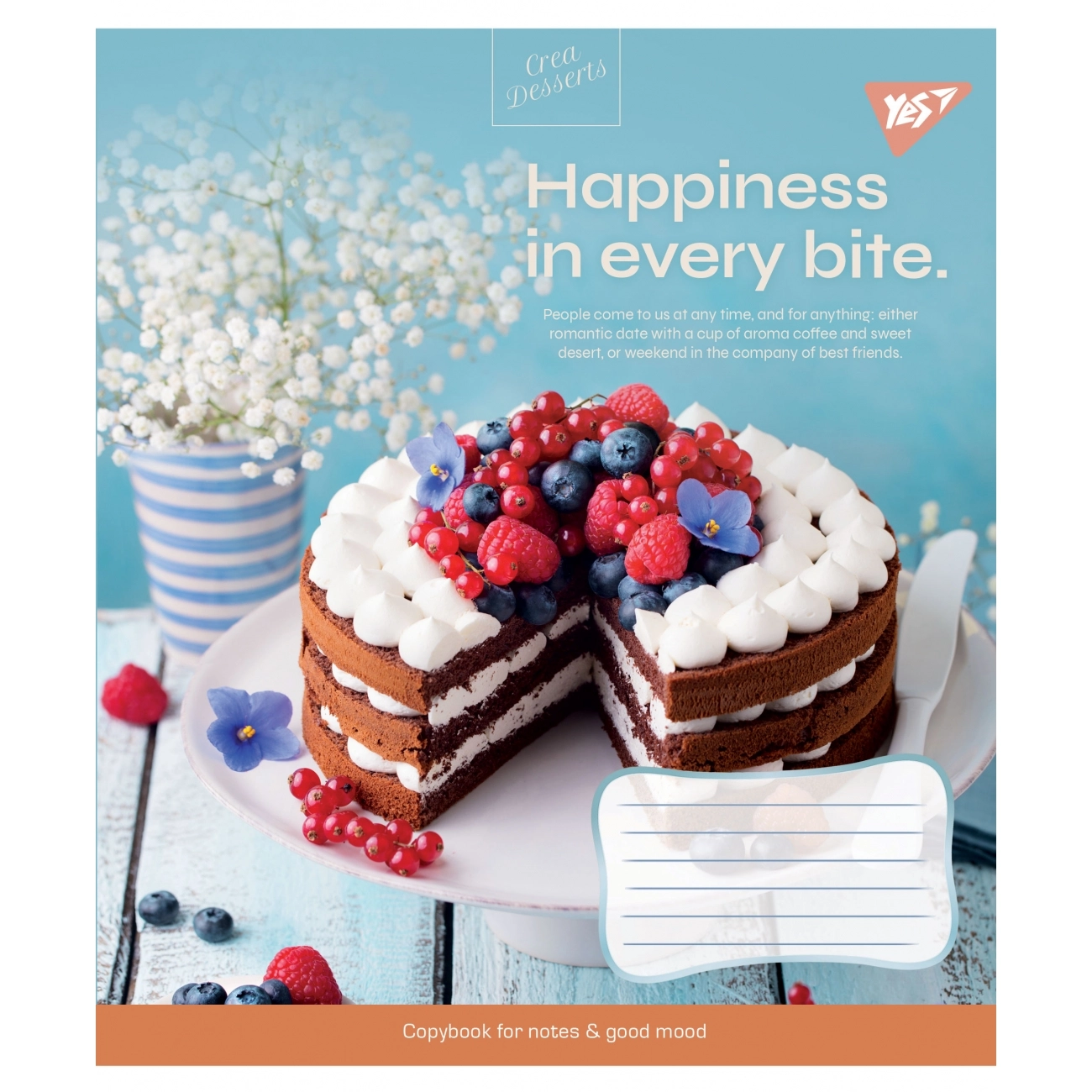 Зошит 36 аркушів клітинка YES Desserts 766410