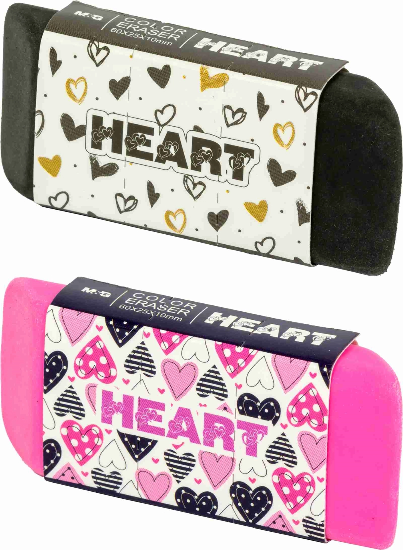 Гумка асорті M&G Color Heart AXP963HF