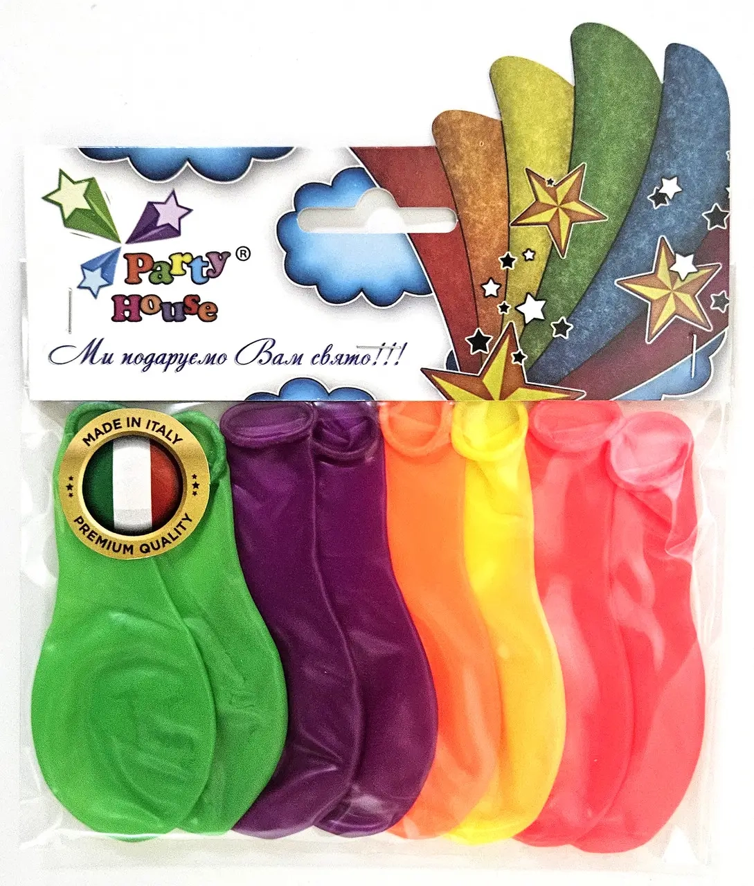 Набір кульки 7 дюймів неон асорті, 8 шт