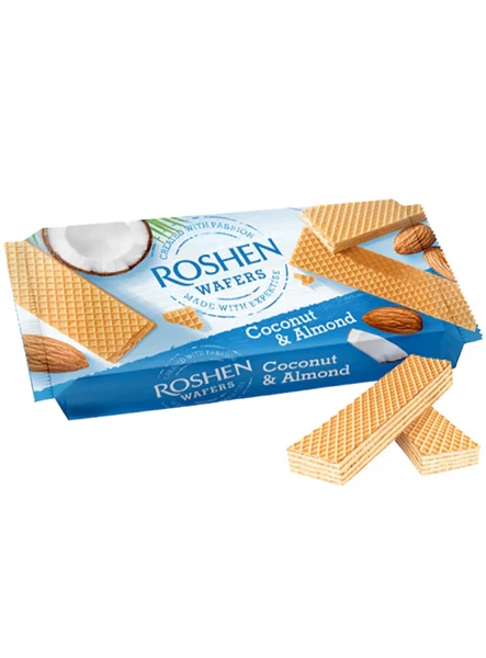 Вафлі Roshen Wafers кокос та мигдаль ВКФ 216г — фото 2