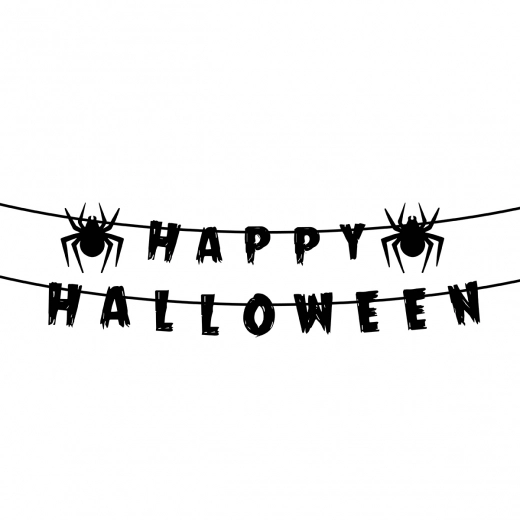 Гірлянда пап Yes Fun Хелловін Happy Halloween 16 елементів 3м чорна