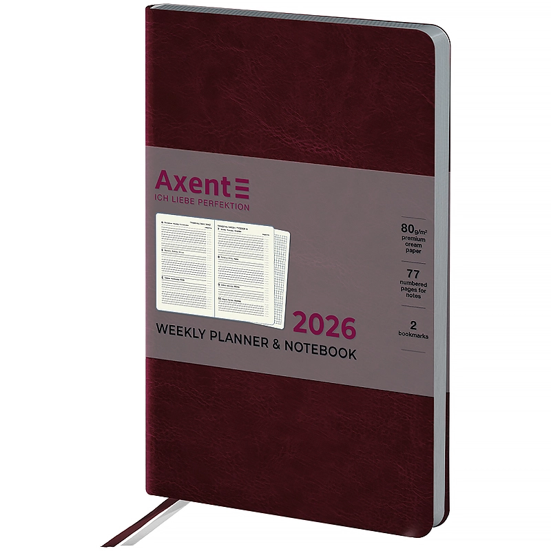 Щотижневик датований 2026 Axent Partner City Soft 125х195 коричневий 8521-26-05-A Щотижневик датований 2026 Axent Partner City Soft 125х195 коричневий 8521-26-05-A