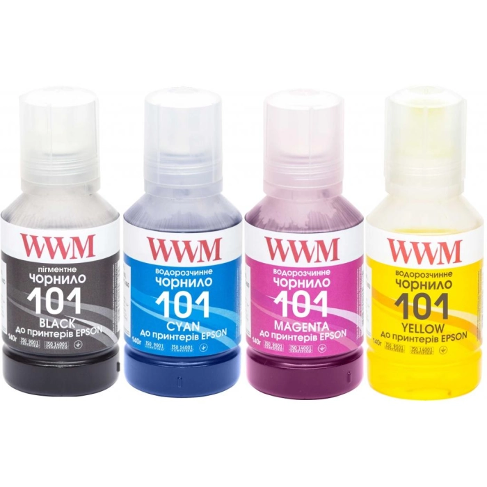 Чорнило WWM EPSON L4150/4160, 4х140г B/C/M/Y (E101SET4) Чорнило WWM EPSON L4150/4160, 4х140г B/C/M/Y (E101SET4)