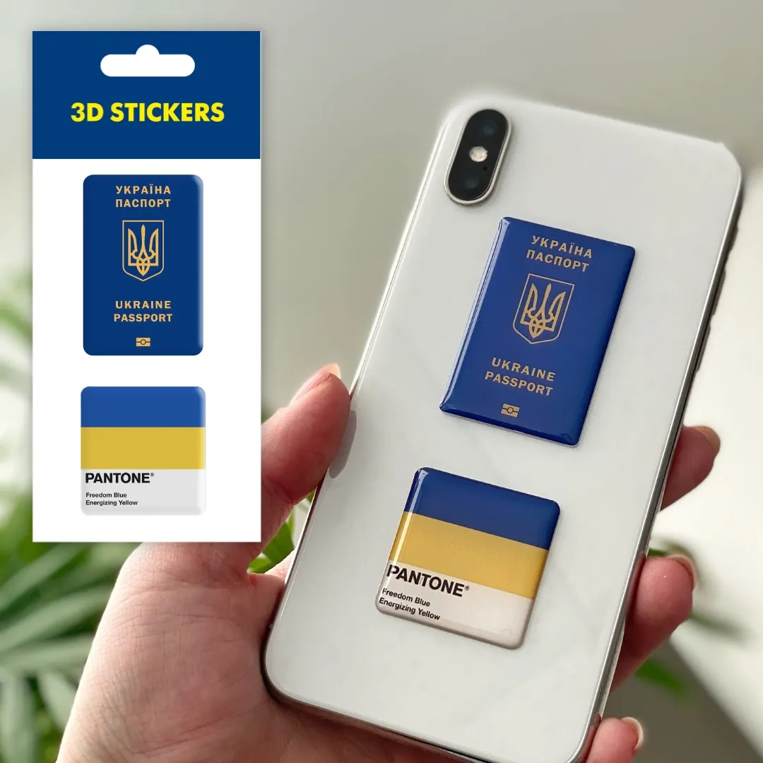 Наліпки 3D стікер Tattooshkaи Паспорт України SM-08