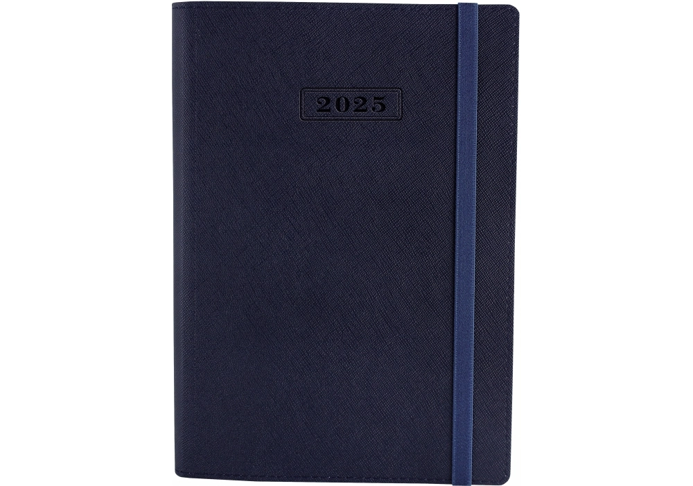 Щоденник датований А5 2025 Optima Cross синій з гумкою O25235-02 Щоденник датований А5 2025 Optima Cross синій з гумкою O25235-02