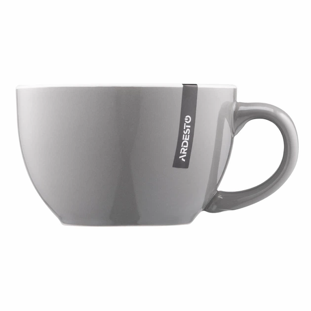 Чашка Ardesto Merino 480 мл сіра керамічна AR3486P Чашка Ardesto Merino 480 мл сіра керамічна AR3486P