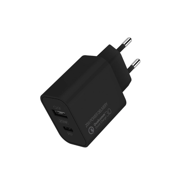 Зарядний пристрій ColorWay Type-C PD + USB QC3.0 (20W) V2 black (CW-CHS025QPD-BK) Зарядний пристрій ColorWay Type-C PD + USB QC3.0 (20W) V2 black (CW-CHS025QPD-BK)