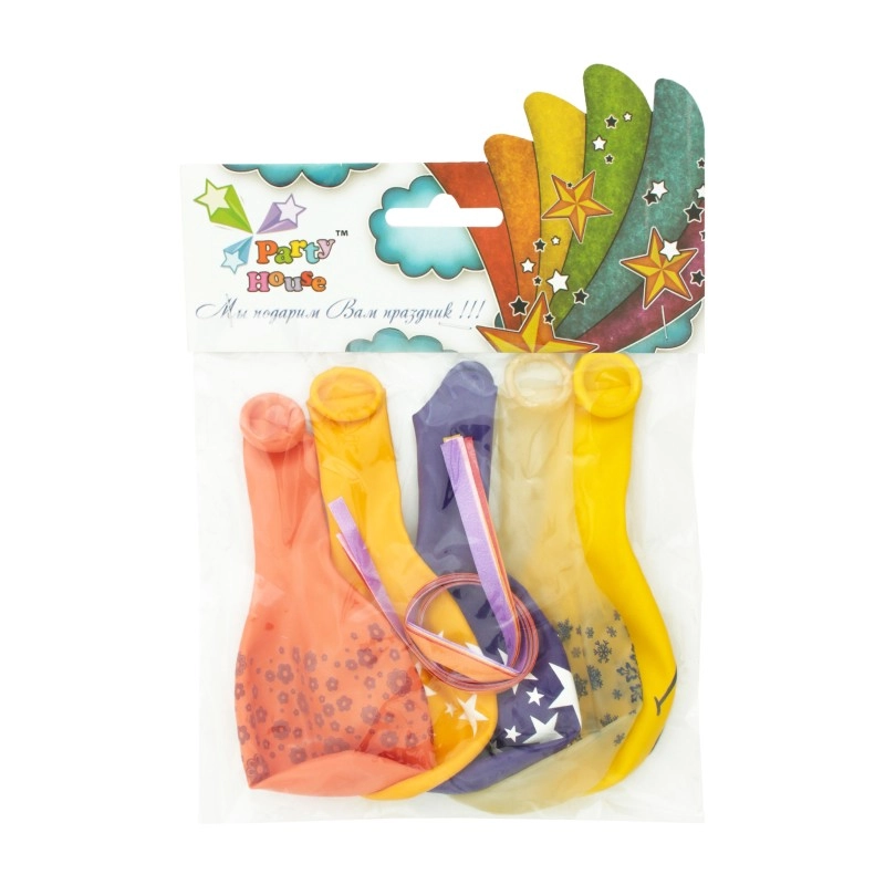 Набір кульки 12 дюймів А-клас зі стрічкою, 5 шт