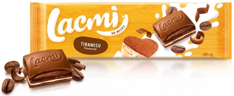 Шоколад Roshen Lacmi мол з начинкою зі смакомТірамісута печивом ВКФ 270г