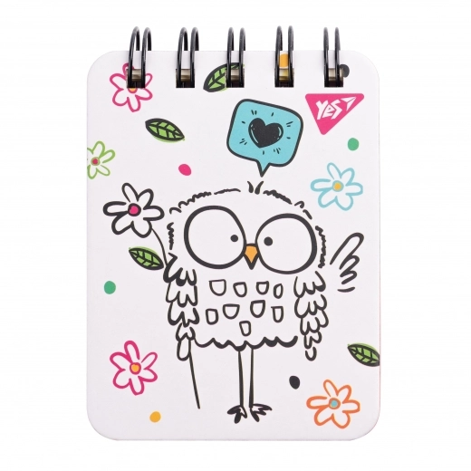 Блокнот YES А7/100 лін  подв  спір   Sketch animal  Owl   пласт  кишеня