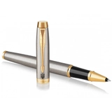 Ручка роллер Parker IM 17 UKRAINE Brushed Metal GT RB Тризуб на кліпі 22222_TR4