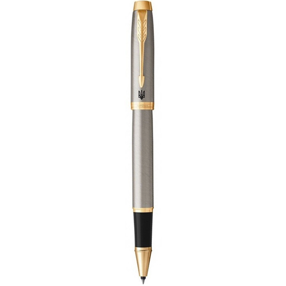 Ручка роллер Parker IM 17 UKRAINE Brushed Metal GT RB Тризуб на кліпі 22222_TR4 Ручка роллер Parker IM 17 UKRAINE Brushed Metal GT RB Тризуб на кліпі 22222_TR4