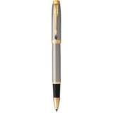Ручка роллер Parker IM 17 UKRAINE Brushed Metal GT RB Тризуб на кліпі 22222_TR4