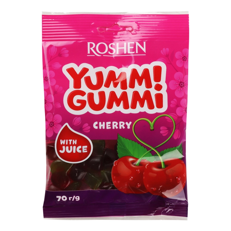 Желейні цукерки Yummi Gummi Cherry Roshen ВКФ 70г /22шт 38466