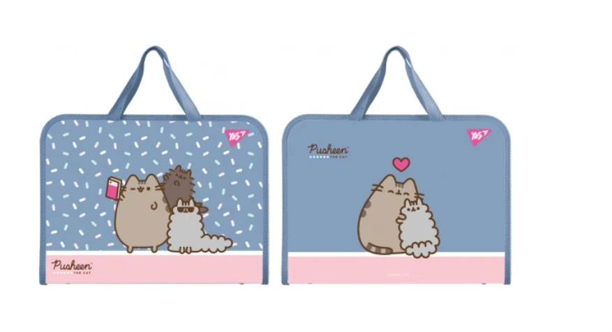 Папка-портфель Yes FC на блискавці з тканинними ручками Pusheen 492316 Папка-портфель Yes FC на блискавці з тканинними ручками Pusheen 492316