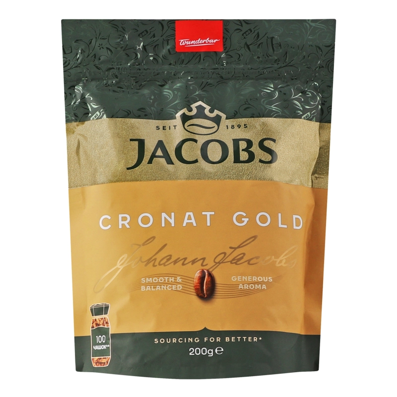 Кава розчинна сублімована Jacobs Cronat gold 200г