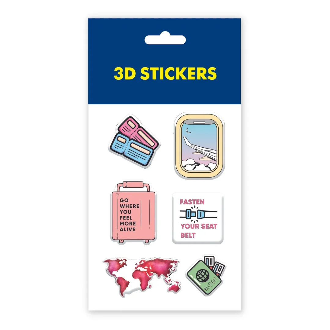 Наліпки 3D стікер Tattooshkaи Travel Набір 6 стікерів SB-21