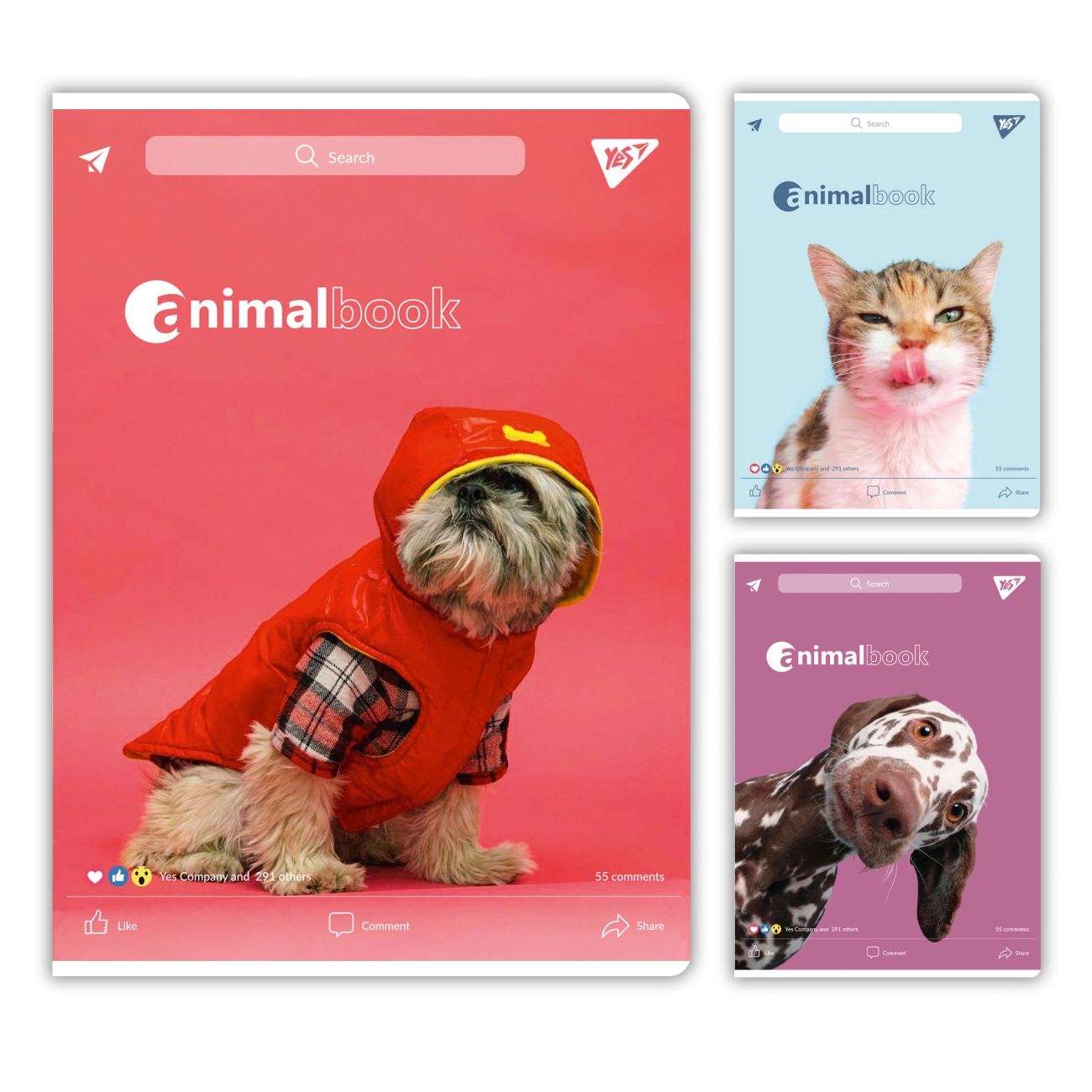 Блокнот А4 Yes 48 аркушів клітинка Animalbook 682002
