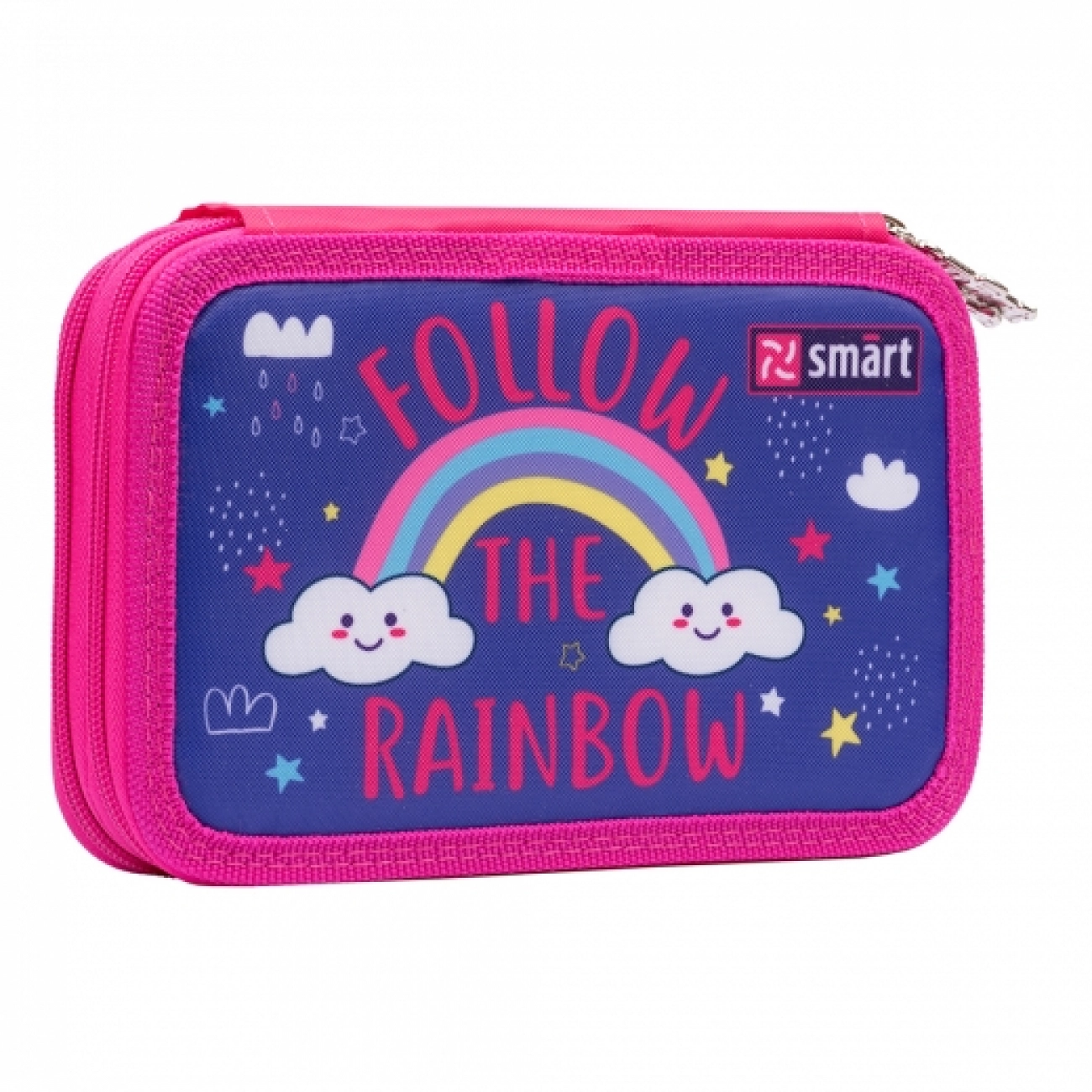 Пенал твердий SMART подвійний HP-01 Follow the rainbow фіолетовий — Пенали та сумки