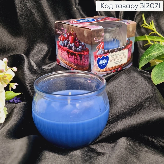 Аромасвічка стакан AURA Темні Фрукти-Мигдаль 80г — Подарунки та сувеніри