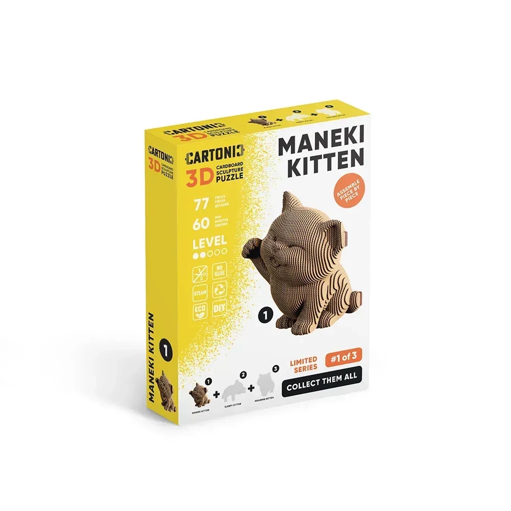 Картонний конструктор Cartonic 3D Puzzle MANEKI KITTEN  CARTMNMANE