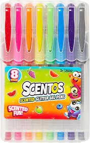 Набір ароматних гелевих ручок Scentos Мерехтливі кольори 8шт 25012