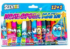 Набір ароматних маркерів для малювання що змінюють колір Scentos Кольорова магія 13шт 25016