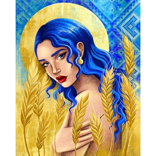 Алмазна мозаїка SANTI Українка з колосками 40х50 см 954388