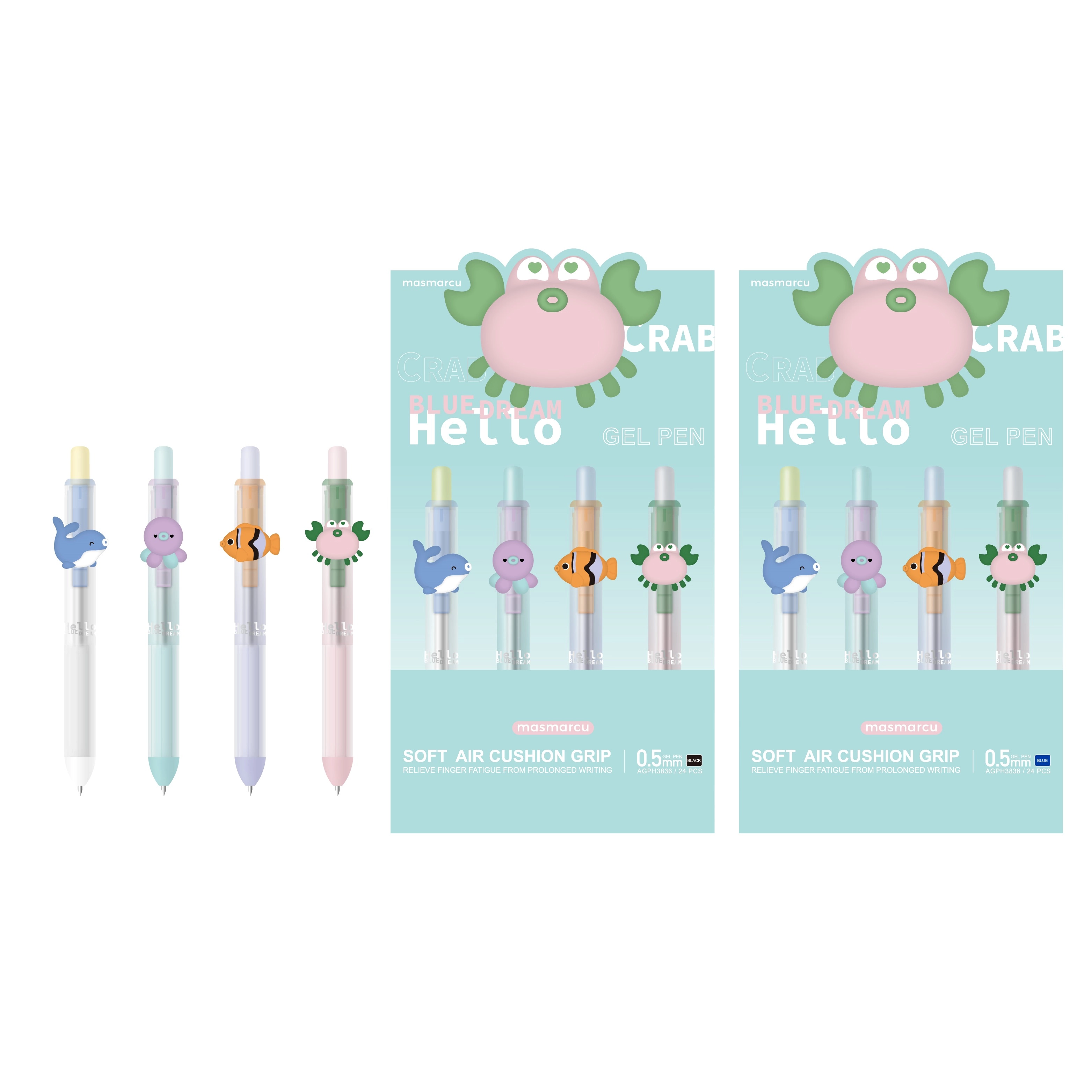 Ручка гелева автоматична M&G 05 синя Hello H3836