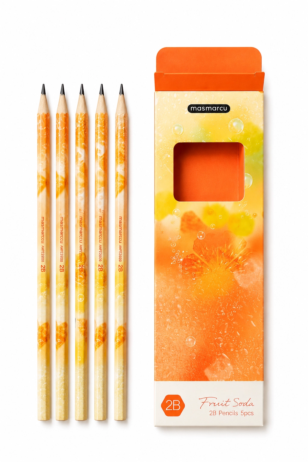 Олівець чорнографітний M&G Fruit Soda 2B Wood, 32020 5 шт в коробці