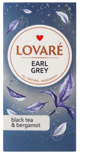 Чай пакетований чорний з Бергамотом Earl Grey Lovare 24х2г
