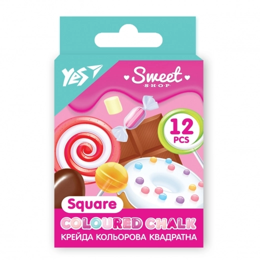 Крейда YES кольорова квадратна Sweet Cream 12шт 400468