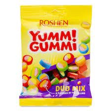Желейні цукерки Yummi Gummi Duo Mix Roshen ВКФ 70г /22шт 36295