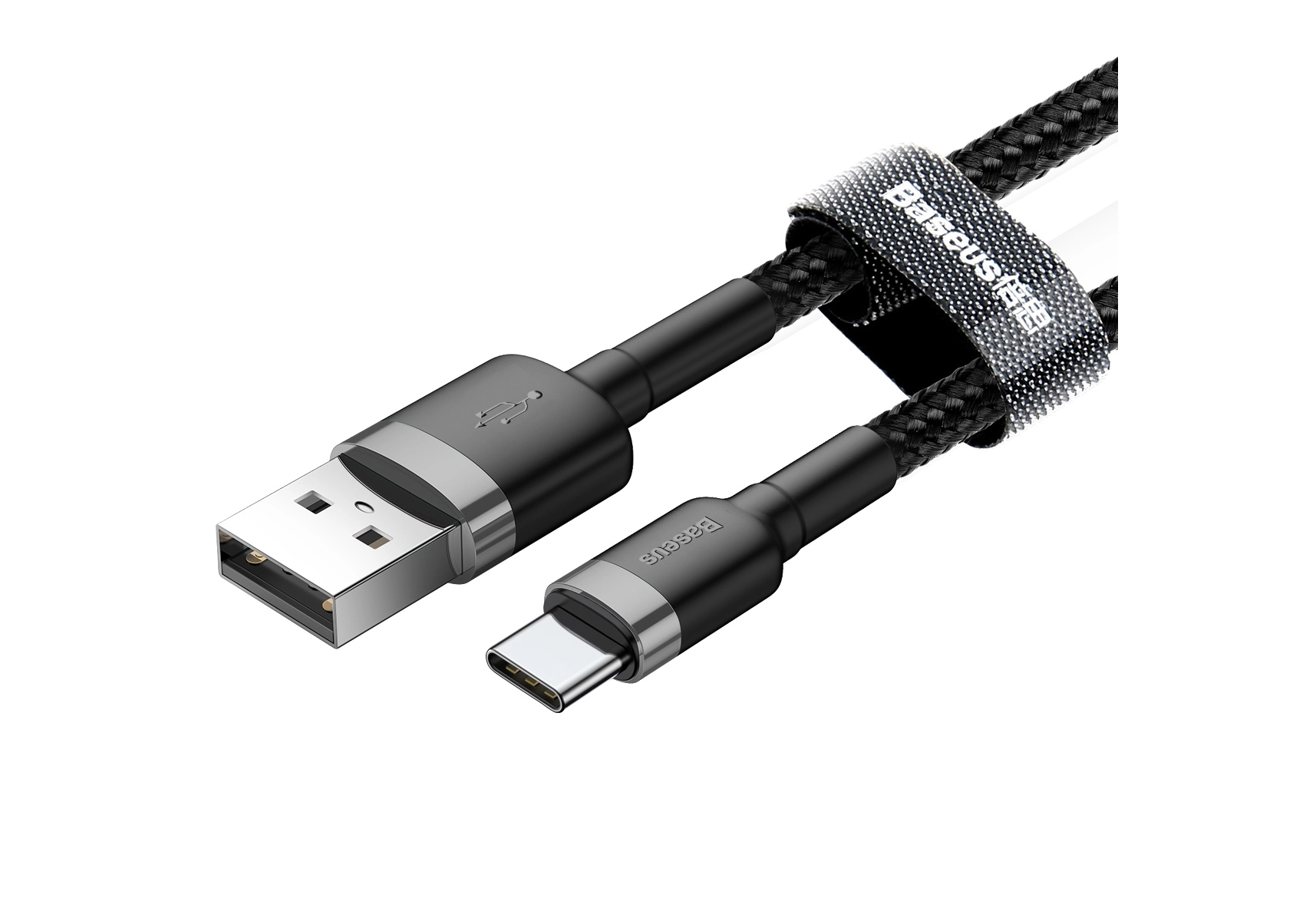 Кабель Baseus Cafule Cable USB For Type-C 3A 1m Gray+Black CATKLF-BG1