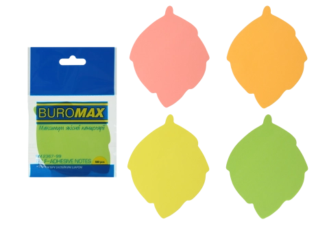 Папір з липким шаром Листя неон 50арк.BM.2367 Buromax