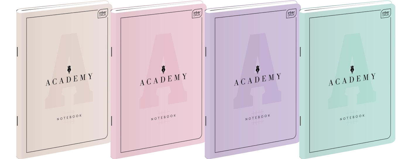 Блокнот A5 60 аркушів клітика пастель Interdruk Academy 99208