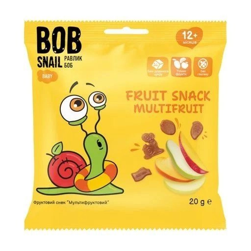 Фруктовий снек Bob Snail Мультифруктовий д 20г
