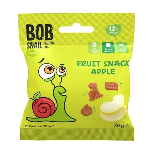 Фруктовий снек Bob Snail Яблуко д 20г