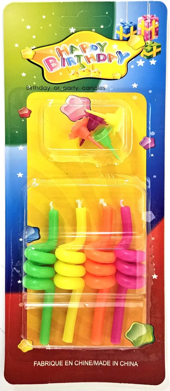 Свічки спіральні асорті, 4 шт Свічки спіральні асорті, 4 шт