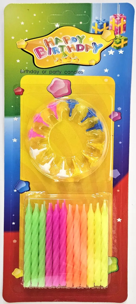 Свічки 24х12 кольорові, 24 шт Свічки 24х12 кольорові, 24 шт