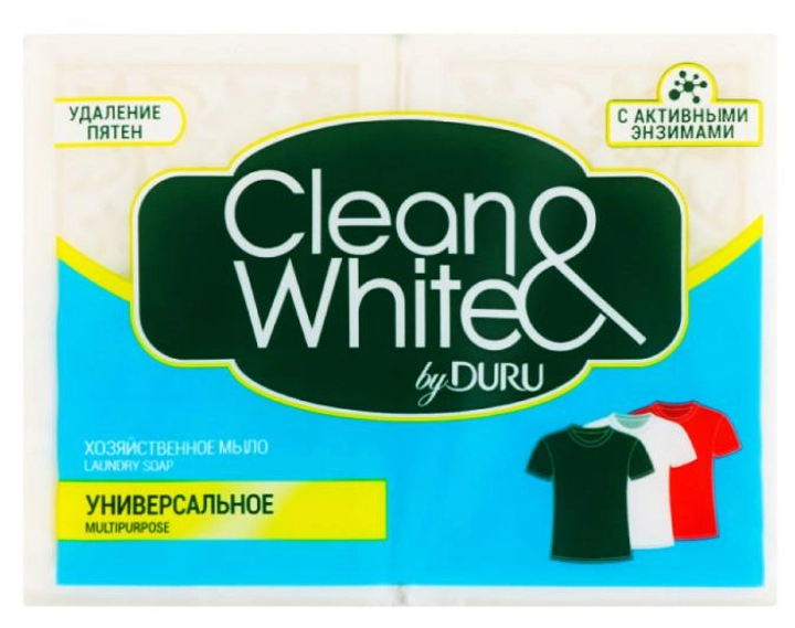 Мило господарське Duru Clean&White 2х120г універсальне