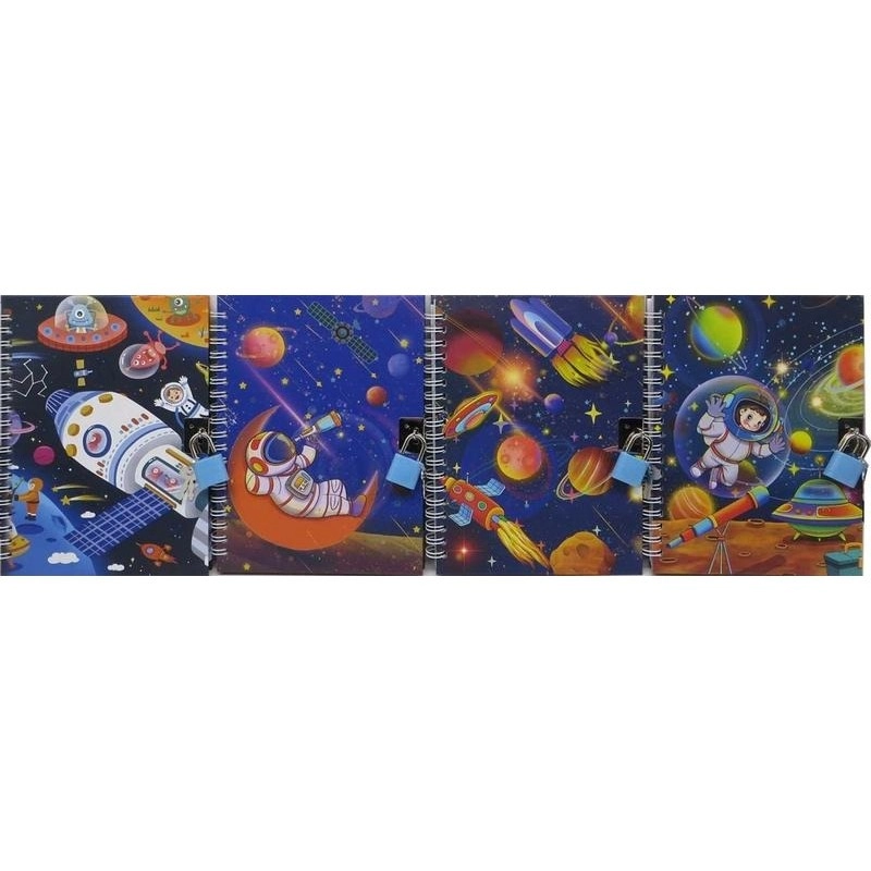 Блокнот на спіралі на замочку Space 11*15см 64946