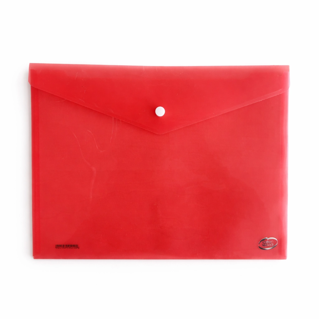 Папка-конверт А4 на кнопці червона 180 мкм — фото 2