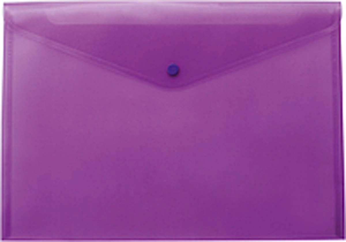 Папка-конверт на кнопці А4 глянцева фіолетова BUROMAX BM3926-07