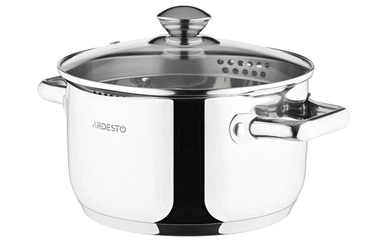 Кастрюля Ardesto Gemini Lecco скляна кришка 4,7 л нержавіюча сталь AR2847CS